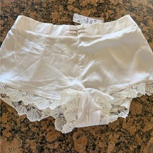 Etam Women's off White Lace-Trim Sleep Shorts